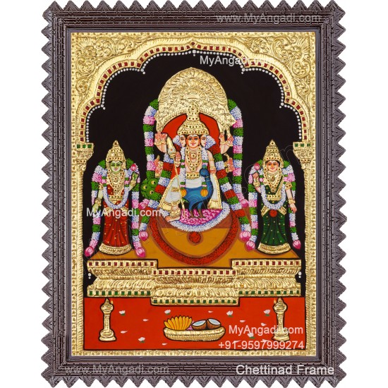 Murugan Valli Deivanai Tanjore Painting