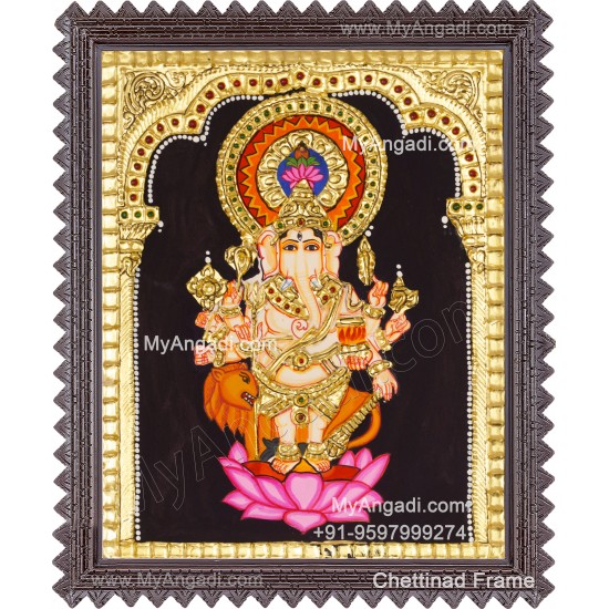 Kan Drishti Ganesha Tanjore Painting