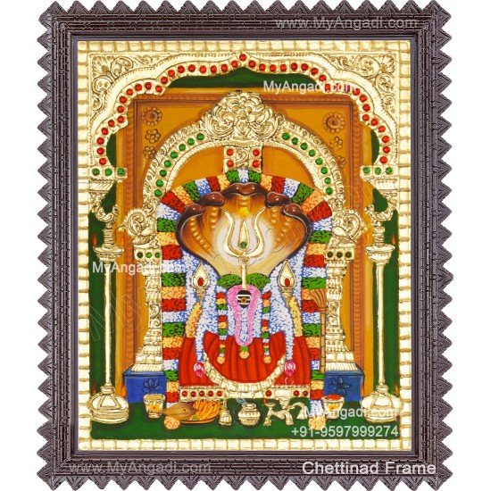 Sri Moongilanai Kamatchiamman Tanjore Painting