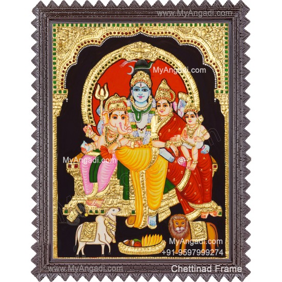 Siva Family Tanjore Painting