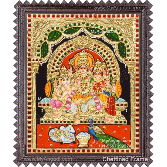 Shiva Family Tanjore Painting - Shiva Parivar