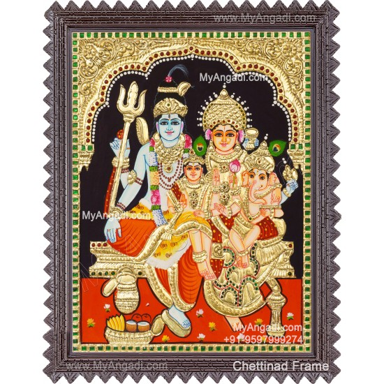 Shivan Family Tanjore Painting