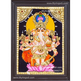 Kan Drishti Ganesha Tanjore Painting