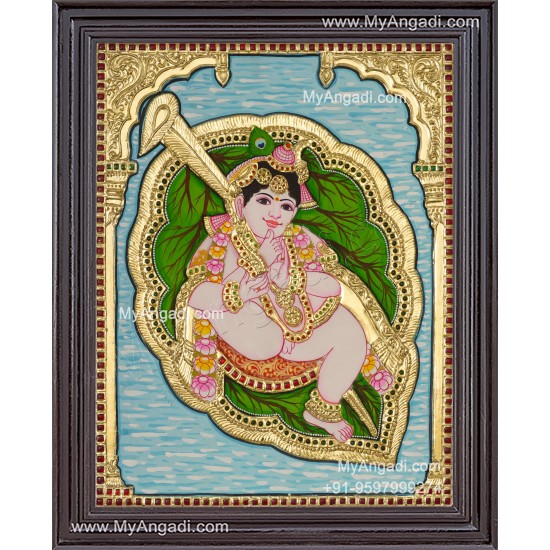 Aalilai Krishna Tanjore Painting