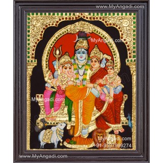 Shivan Family Tanjore Painting