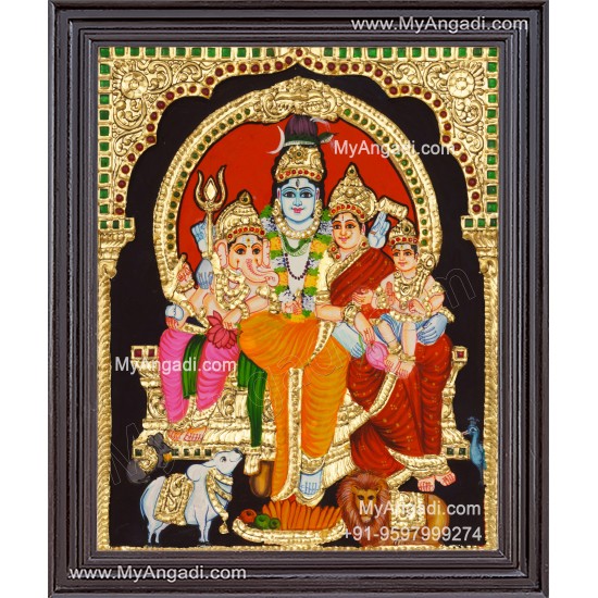 Shivan Family Tanjore Painting