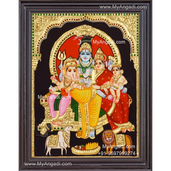 Siva Family Tanjore Painting