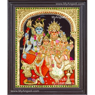 Shivan Family Tanjore Painting