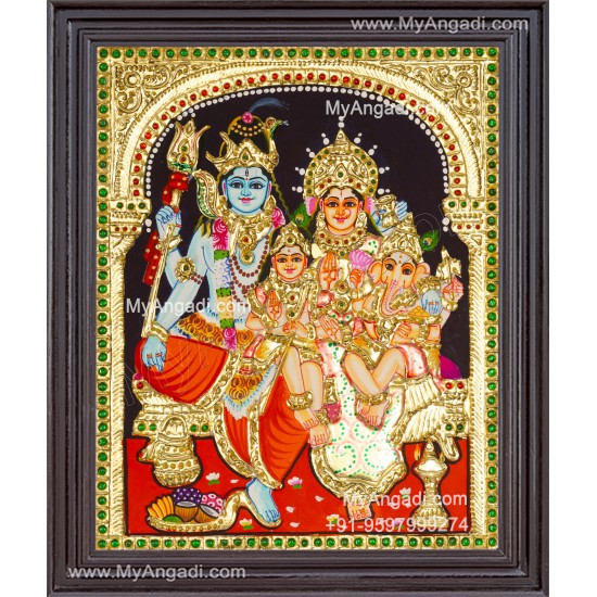 Shivan Family Tanjore Painting