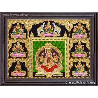 Ashta Lakshmi Tanjore Painting, AshtaLakshmi Tanjore Painting