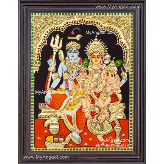 Shivan Family Tanjore Painting