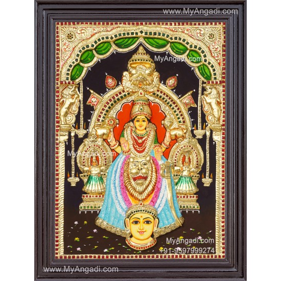 Kollur Mookambikai 3D Tanjore Painting