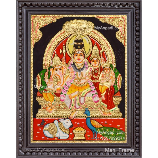 Shivan Family Tanjore Painting