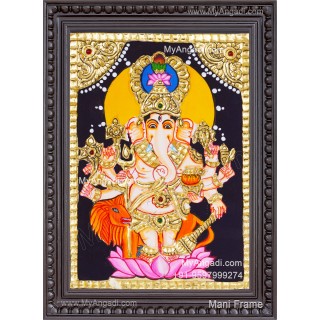 Kan Drishti Ganesha Tanjore Painting
