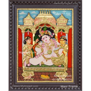 Butter Pot Krishna Tanjore Painting