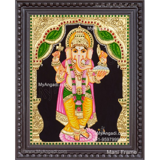 Standing Ganesha Tanjore Painting 