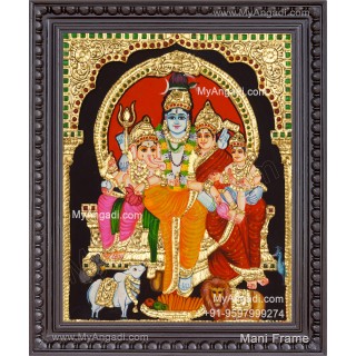 Shivan Family Tanjore Painting