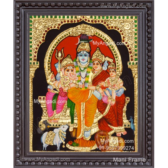 Shivan Family Tanjore Painting