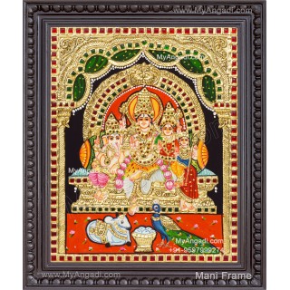 Shiva Family Tanjore Painting - Shiva Parivar