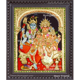 Shivan Family Tanjore Painting