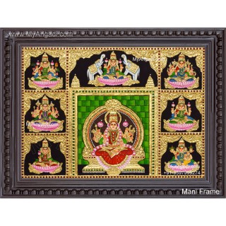 Ashta Lakshmi Tanjore Painting, AshtaLakshmi Tanjore Painting