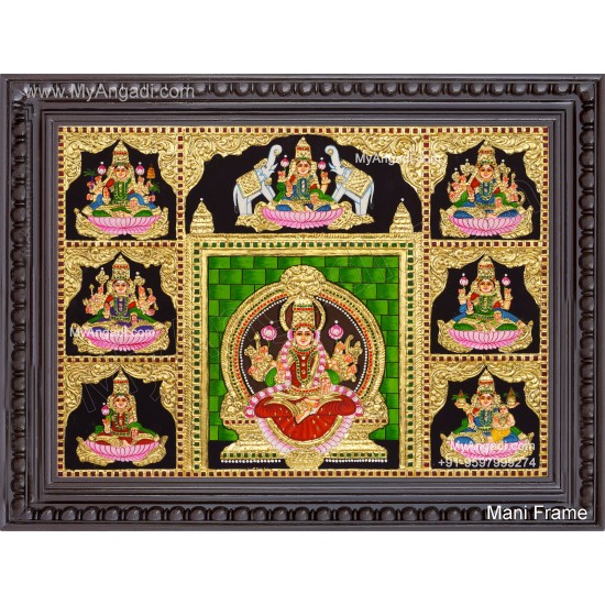 Ashta Lakshmi Tanjore Painting, AshtaLakshmi Tanjore Painting