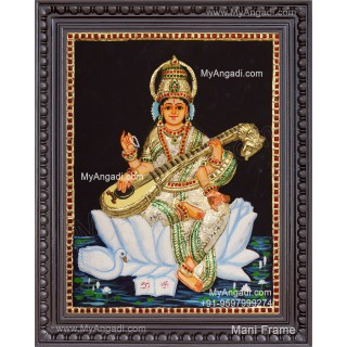 Saraswathi  3D Tanjore Painting