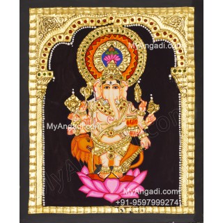 Kan Drishti Ganesha Tanjore Painting