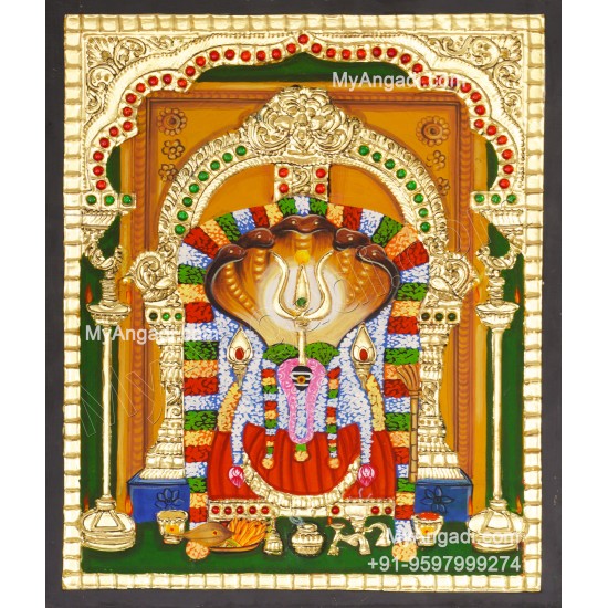 Sri Moongilanai Kamatchiamman Tanjore Painting