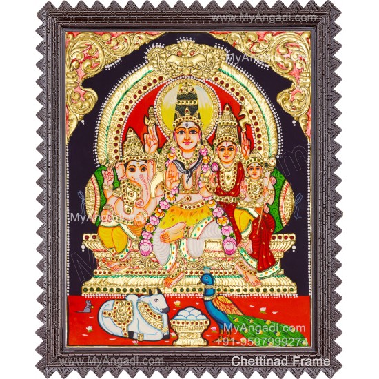 Shivan Family Tanjore Painting