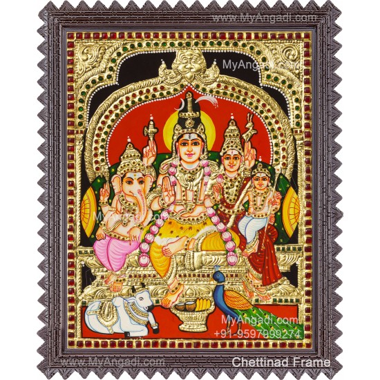 Shivan Family Tanjore Painting