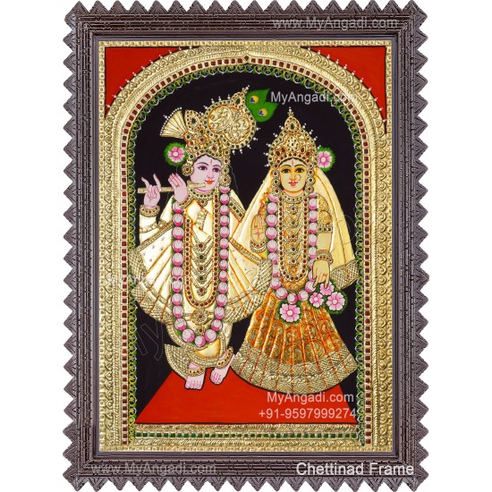 Krishna Radha Tanjore Painting, Radha Krishna Tanjore Painting