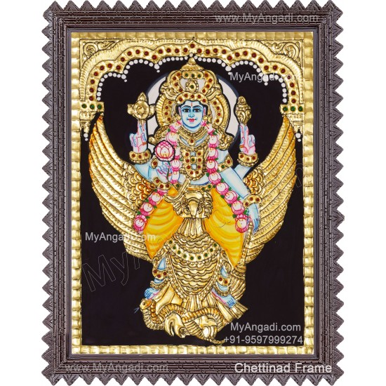 Perumal  Garudar Tanjore Painting