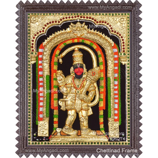 Ashtamsa Hanuman 3D Tanjore Painting