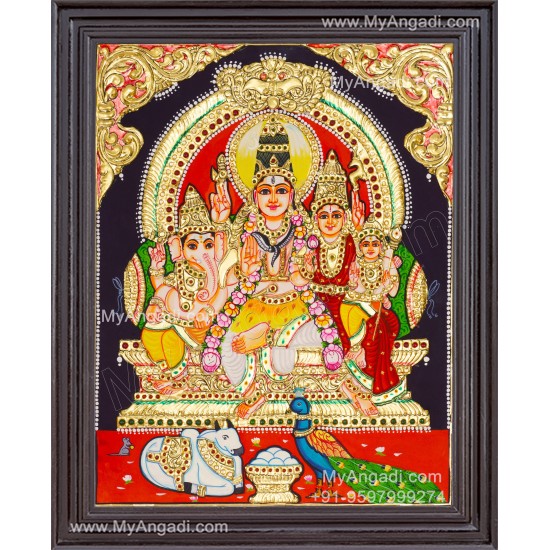Shivan Family Tanjore Painting