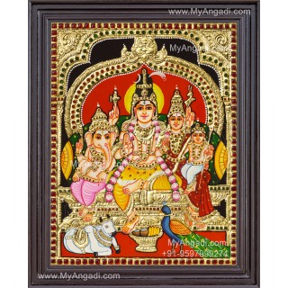 Shivan Family Tanjore Painting