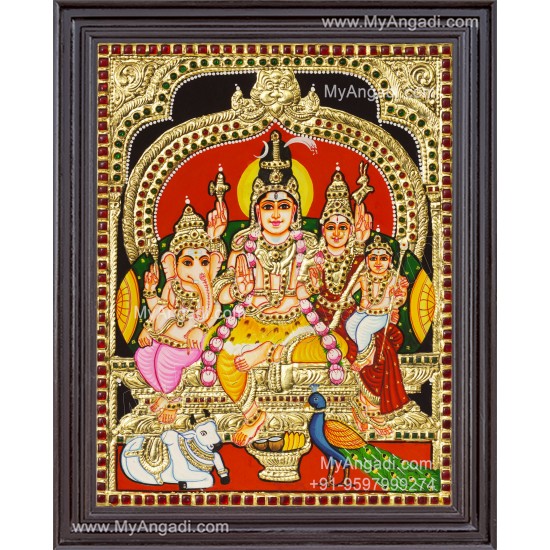 Shivan Family Tanjore Painting