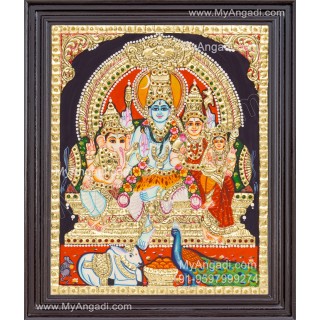 Shiva Family Tanjore Painting