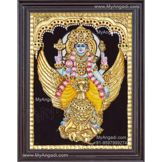 Perumal  Garudar Tanjore Painting