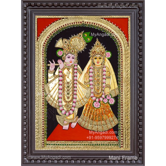 Krishna Radha Tanjore Painting, Radha Krishna Tanjore Painting