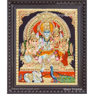 Shiva Family Tanjore Painting