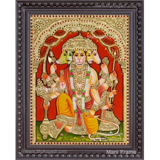 Panchamuga Hanuman Tanjore Painting