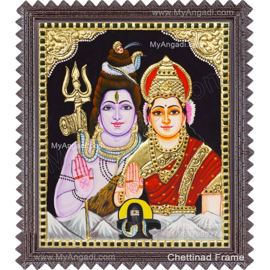 Shivan Parvathi Tanjore Painting