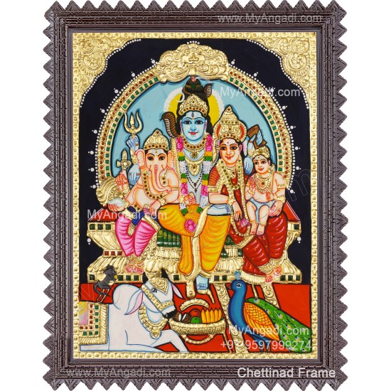 Shivan Family Tanjore Painting