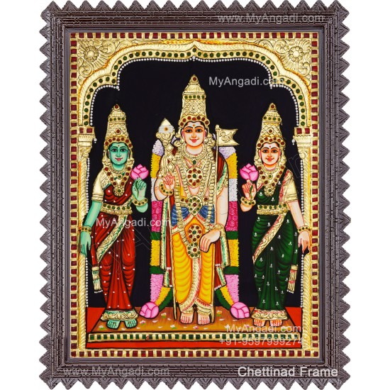 Murugan Valli Deivanai Tanjore Painting