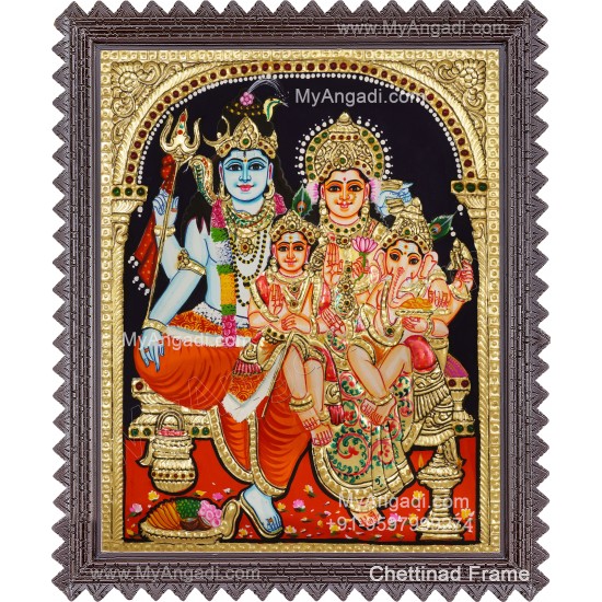 Shivan Family Tanjore Painting