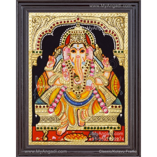 Ganesha Tanjore Painting, Ganesha Tanjore Painting