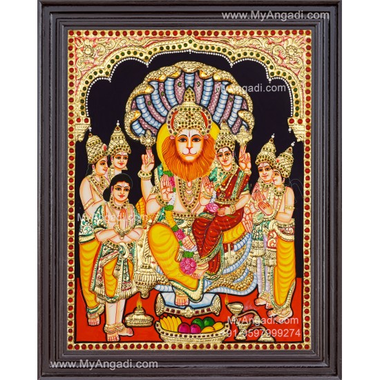 Narasimar Tanjore Painting, Lakshmi Narasimhar Tanjore Painting