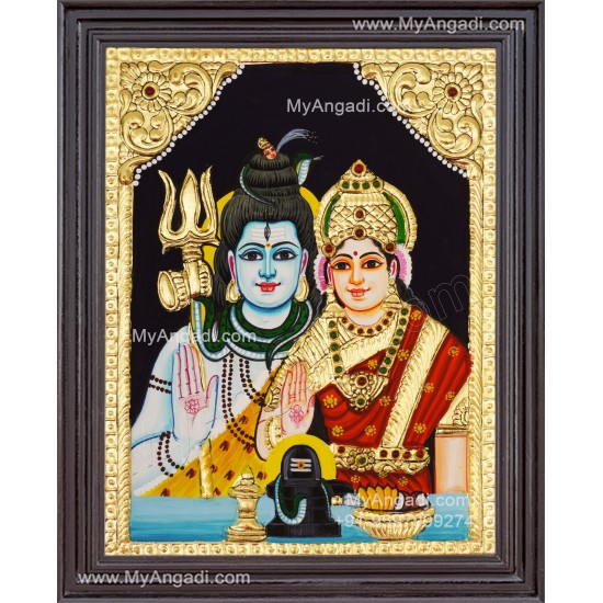 Shiva Parvathi Tanjore Painting