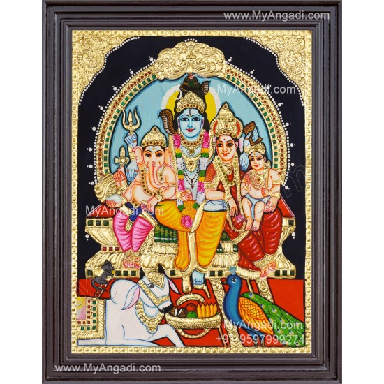 Shivan Family Tanjore Painting
